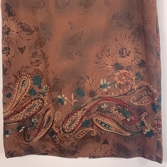 Requirements Petite Autumn Fall High Waisted Women’s Size 8P Paisley Brown Skirt - Picture 2 of 12